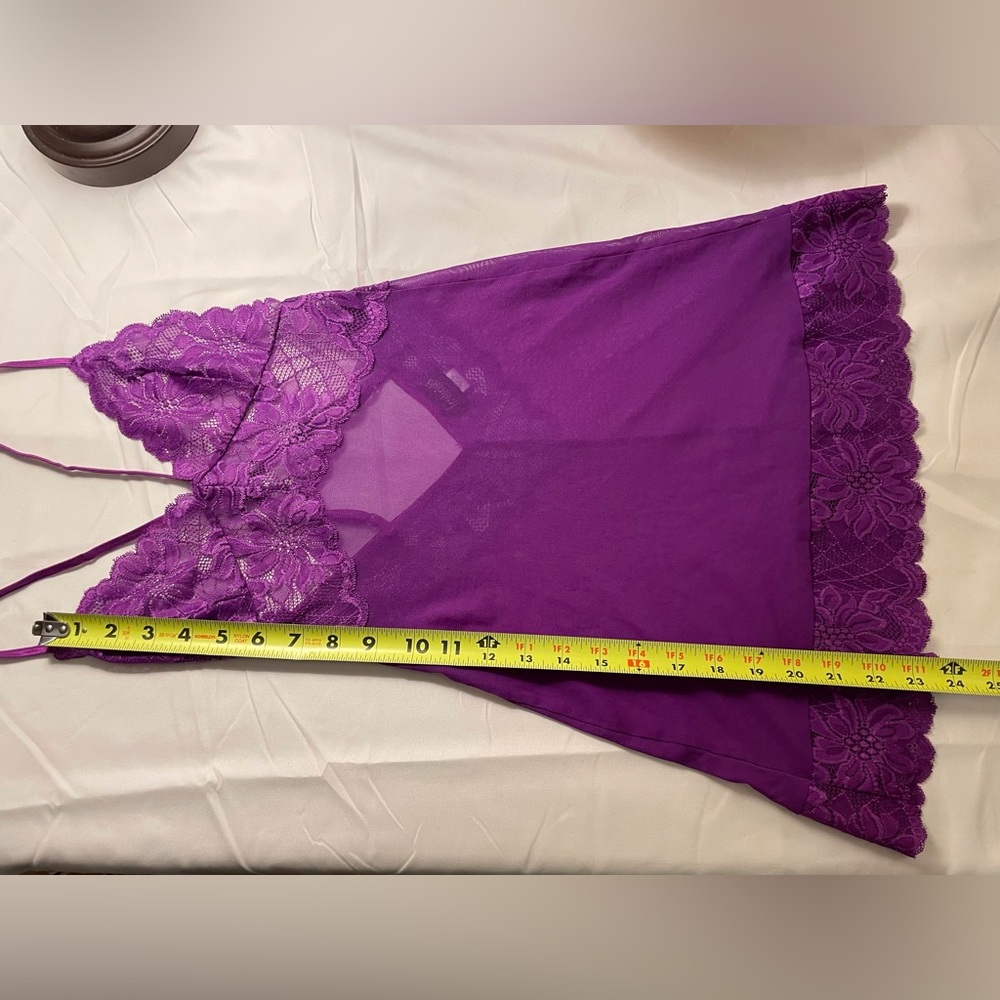 Fredericks of Hollywood Lace Chemise Dress Lingerie Size S Purple - Picture 15 of 15